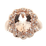 Morganite & Diamond Ring in 14K Rose Gold