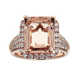 Morganite & Diamond Ring in 14K Rose Gold
