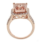 Morganite & Diamond Ring in 14K Rose Gold