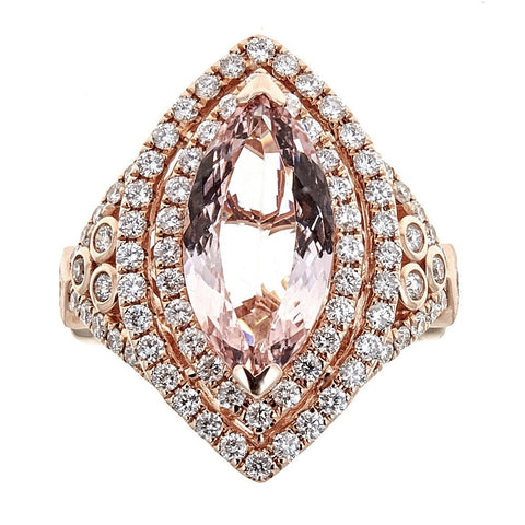 Morganite & Diamond Ring in 14K Rose Gold