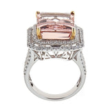 Morganite & Diamond Ring in 14K White Gold