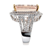 Morganite & Diamond Ring in 14K White Gold