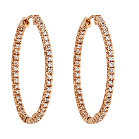 Zoccai 18K Rose Gold & Diamond Hoop Earrings