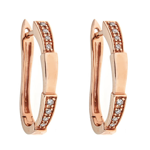 14K Rose Gold & Diamond Earrings