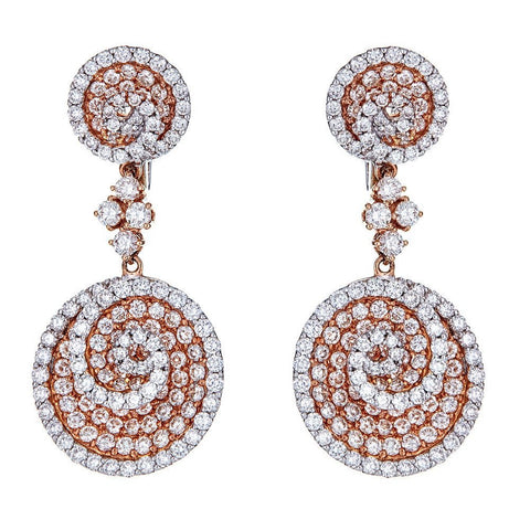 18K Rose Gold & Diamond Earrings