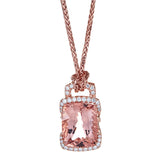 Morganite & Diamond Pendant in 14K Rose Gold