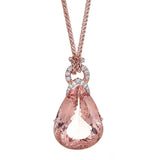 Morganite & Diamond Pendant in 14K Rose Gold