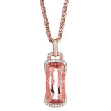 Morganite & Diamond Pendant in 14K Rose Gold