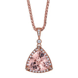 Morganite & Diamond Pendant in 14K Rose Gold