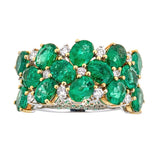 Emerald & Diamond Ring in 18K White Gold
