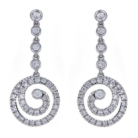 18K White Gold & Diamond Earrings