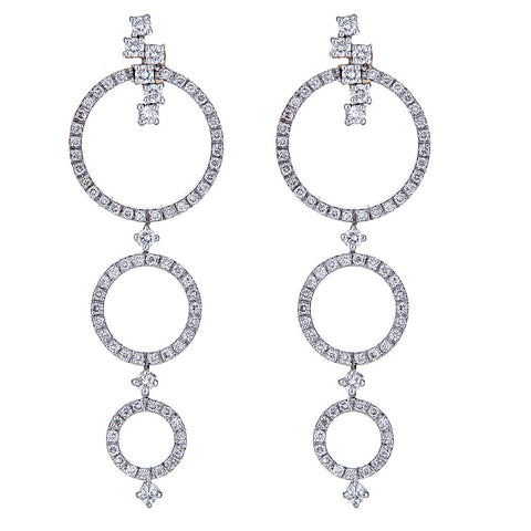 18K White Gold & Diamond Earrings
