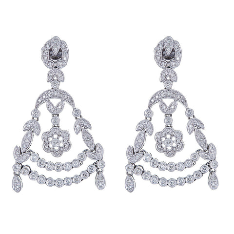 18K White Gold & Diamond Earrings