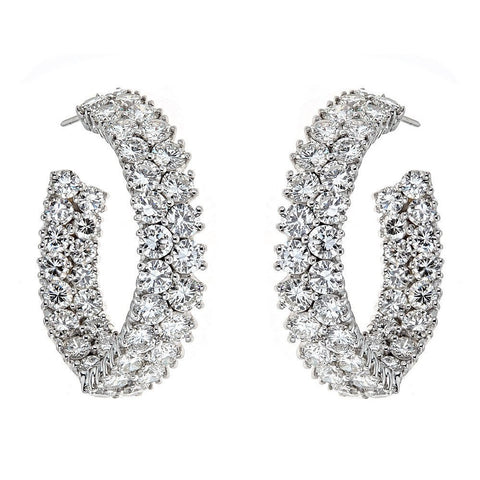 18K White Gold & Diamond Earrings