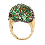 18K Yellow Gold Tsavorite & Diamond Ring