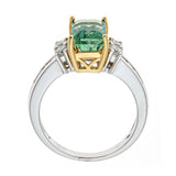 Emerald & Diamond Ring in 18K Two-Tone Gold
