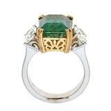 Emerald & Diamond Ring in 18K Two-Tone Gold
