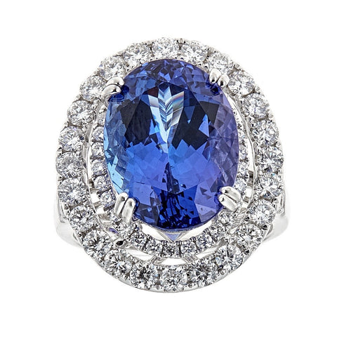 Tanzanite & Diamond 14K White Gold Ring