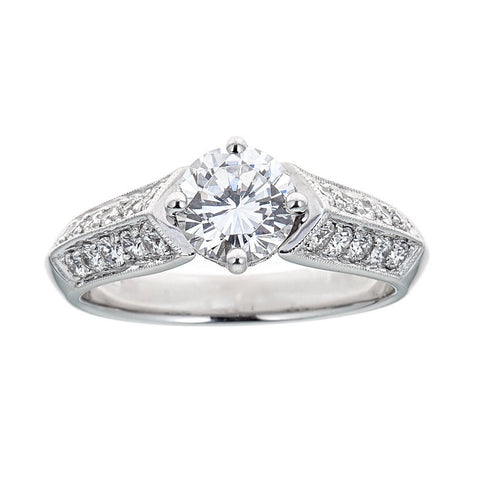 Simon G. 18K White Gold & Diamond Engagement Ring