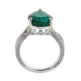 Emerald & Diamond Ring in 14K White Gold