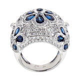 Sapphire & Diamond Ring in 18K White Gold