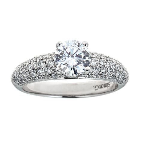 Simon G. 18K White Gold & Diamond Engagement Ring