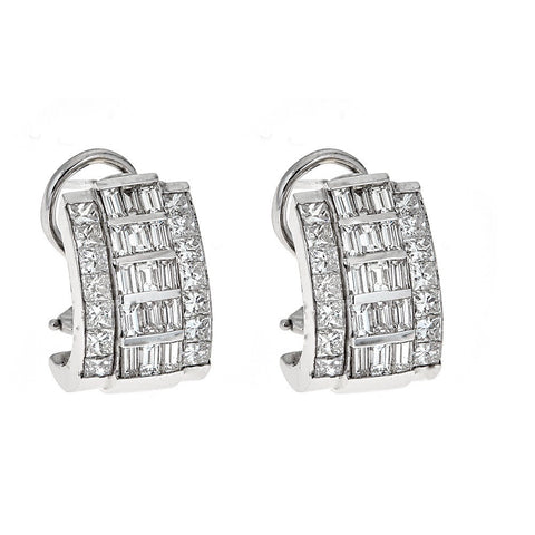 18K White Gold & Diamond Earrings