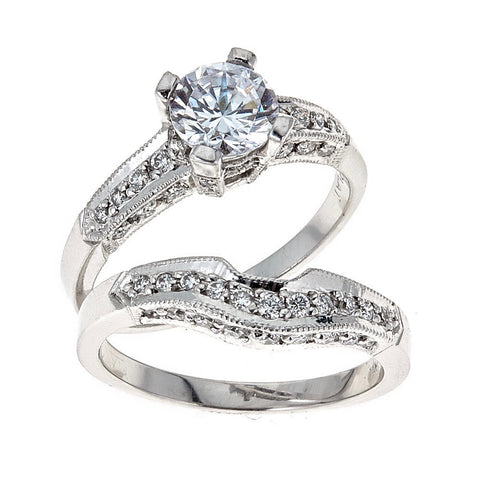 Tacori Platinum Engagement & Wedding Ring Set