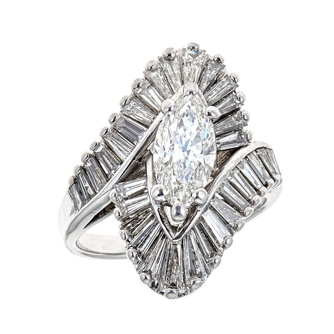 Estate 14K White Gold & Diamond Ring