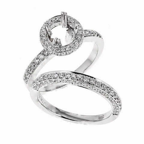 Natalie K. 18K White Gold Engagement & Wedding Ring Set