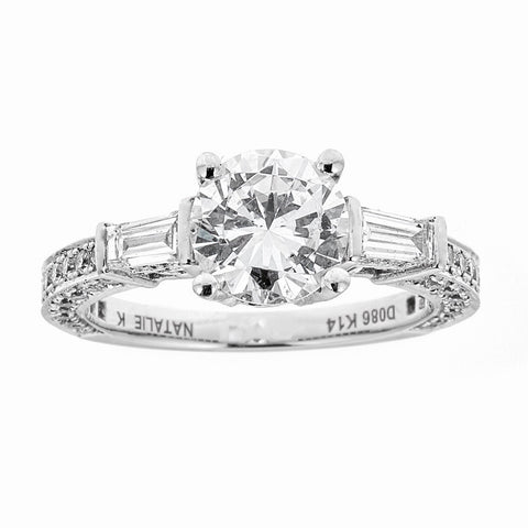 Natalie K 14k White Gold and Diamonds Engagement Ring