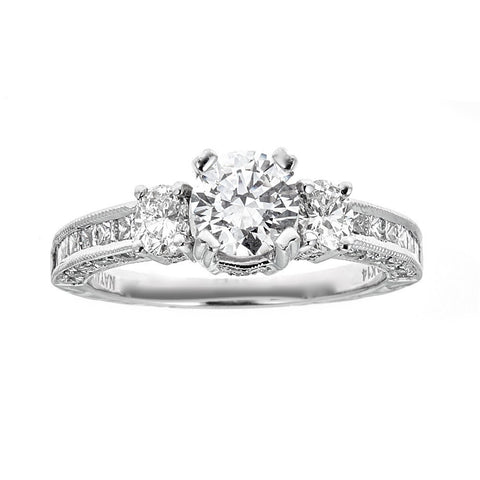 Natalie K 14k White Gold and Diamonds Engagement Ring
