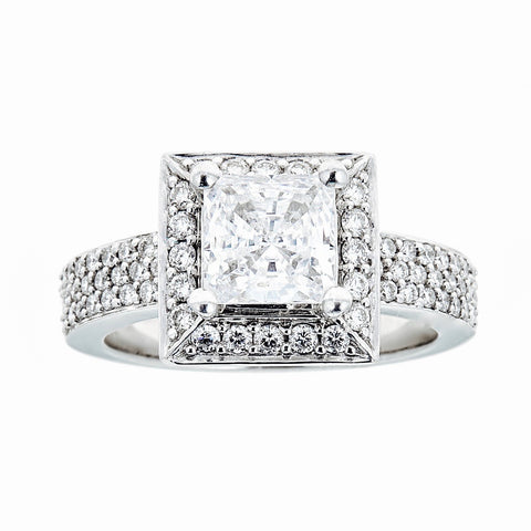 Natalie K 14k White Gold and Diamonds Engagement Ring