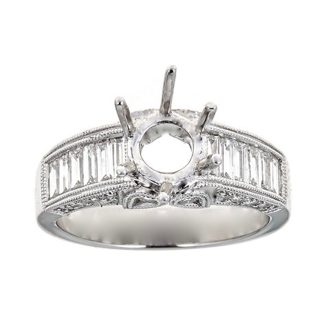 14K White Gold & Diamond Engagement Ring