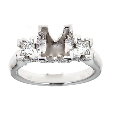 14K White Gold & Diamond Engagement Ring