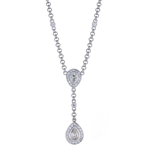 18K White Gold & Diamond Necklace