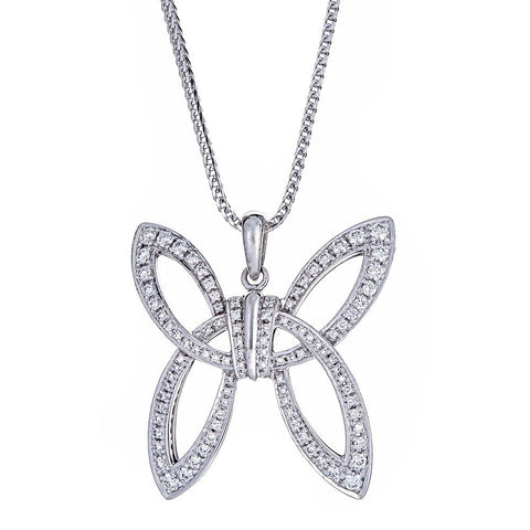 Di MODOLO 18K White Gold & Diamond Butterfly Pendant