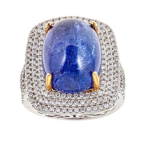 Tanzanite & Diamond 14K White Gold Ring