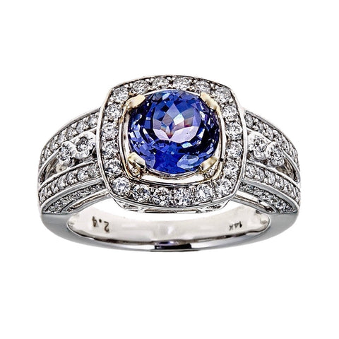 Tanzanite & Diamond 14K White Gold Ring