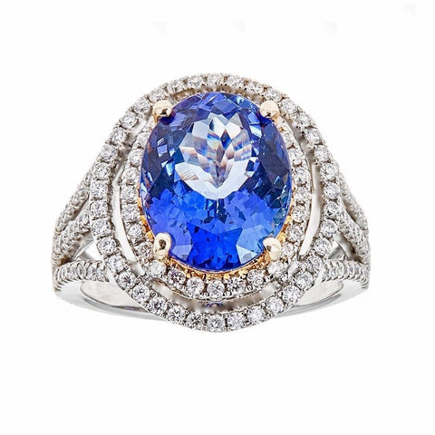 Tanzanite & Diamond 14K White Gold Ring