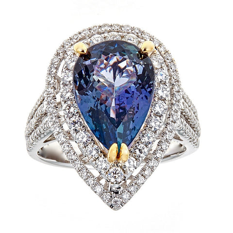 Tanzanite & Diamond 14K White Gold Ring