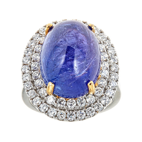 Tanzanite & Diamond 14K White Gold Ring