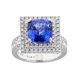 Tanzanite & Diamond Ring in 18K White Gold
