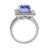 Tanzanite & Diamond Ring in 18K White Gold