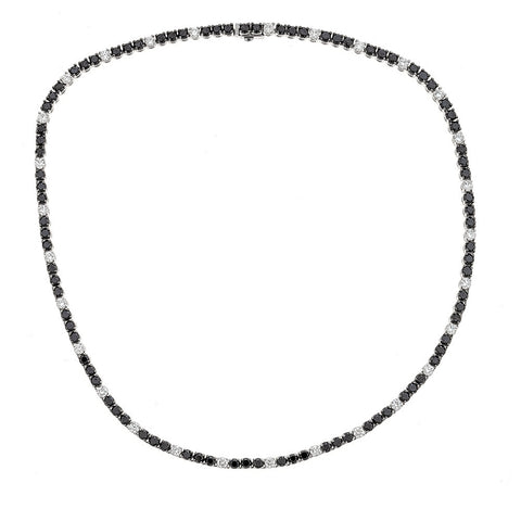 ZYDO Black & White Diamond 18K White Gold Necklace