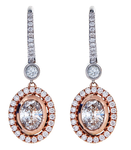 18K Two-Tone Gold & Diamond Earrings