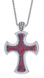 Mouawad 18K White Gold Ruby & Diamond Cross Pendant