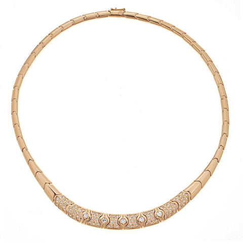 18K Yellow Gold & Diamond Necklace