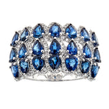 Sapphire & Diamond Ring in 18K White Gold