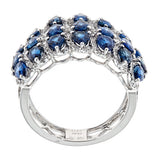 Sapphire & Diamond Ring in 18K White Gold